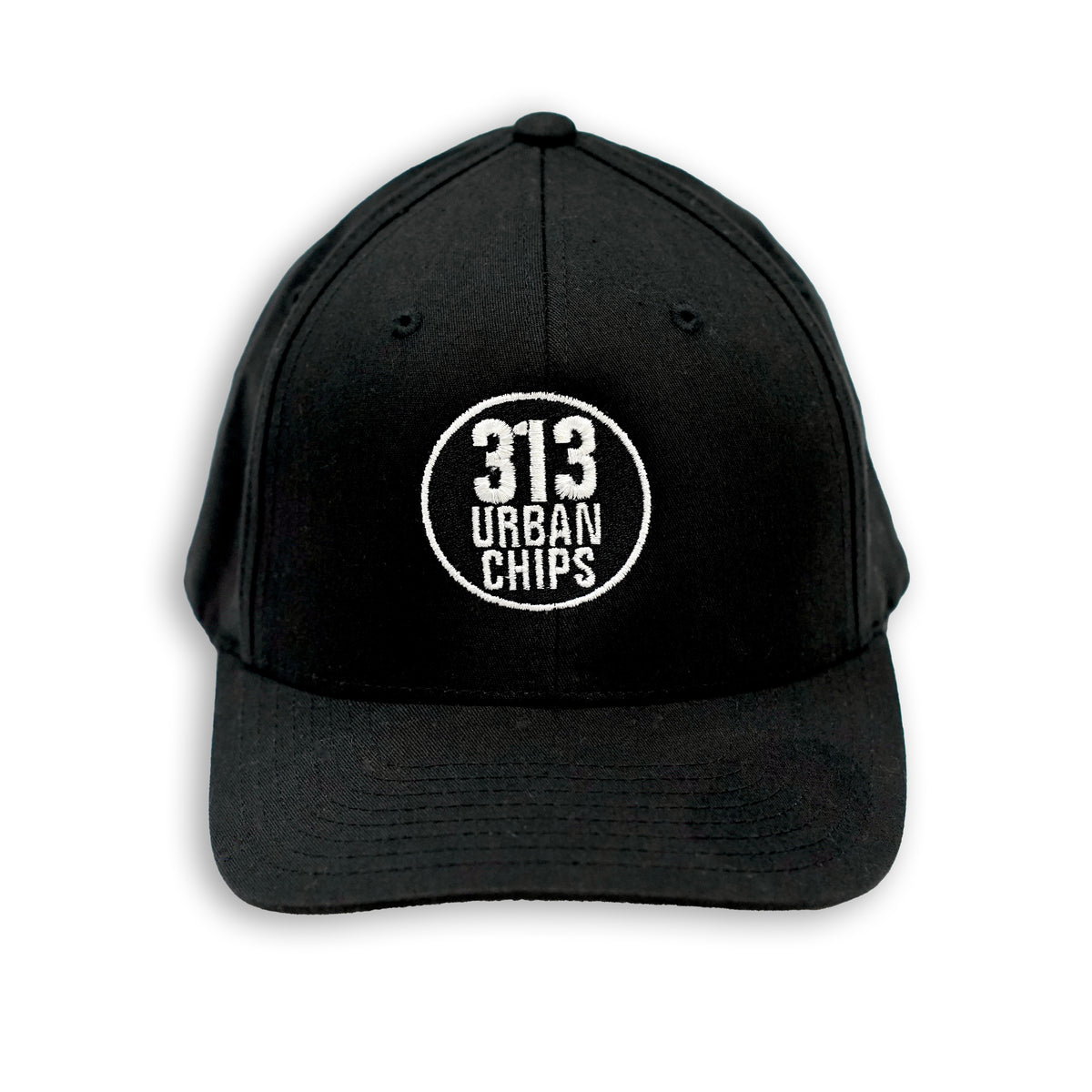 Gorra de béisbol urbana 313 (negra, logotipo bordado)