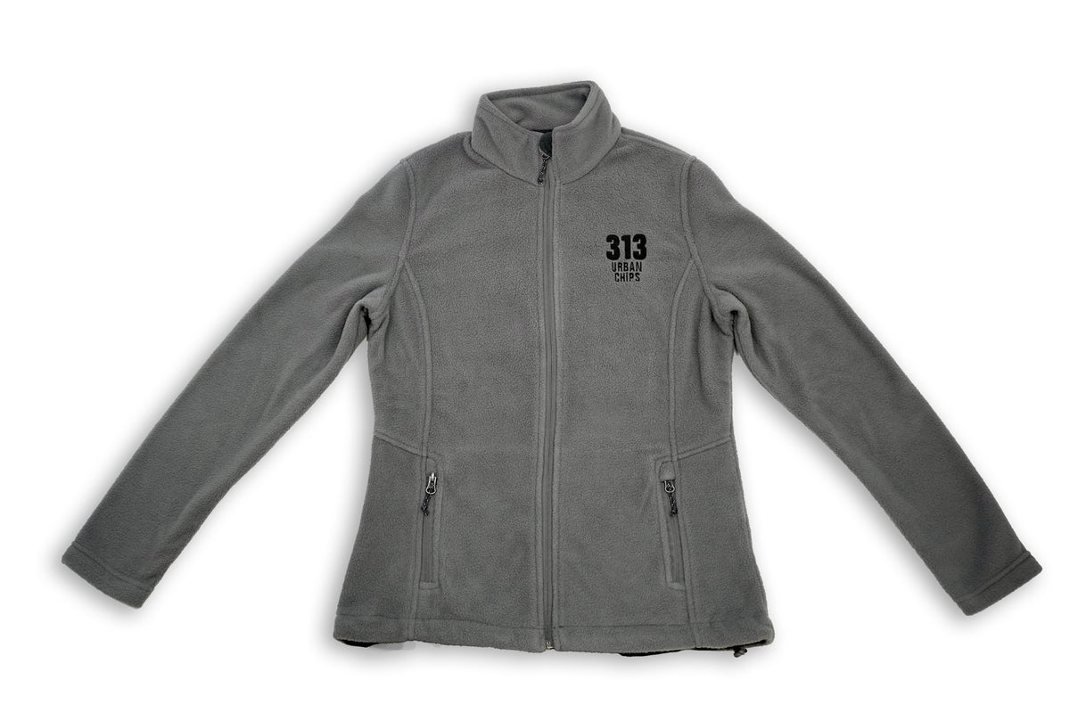 313 Urban Fleece Zipper Jacket w/ 2 Pockets (Grey, Embroidered Logo)