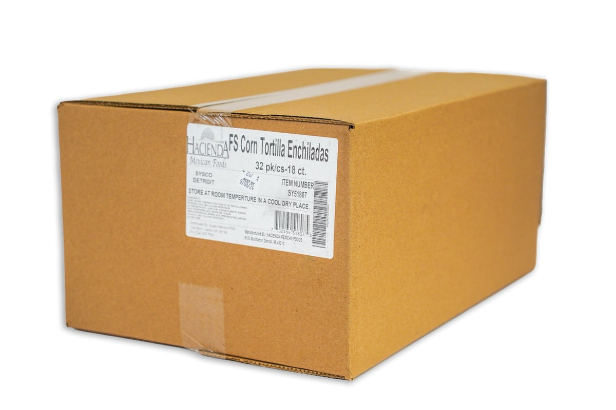 Tortillas de maíz enchiladas auténticas de Hacienda, 18 unidades (caja de 32)