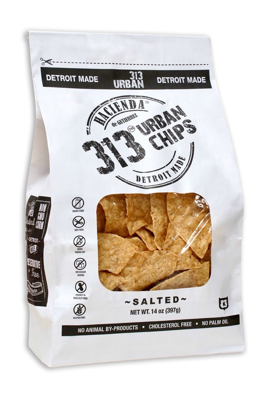 313 Urban Corn Tortilla Chips, Salted 14oz - 6 Bags