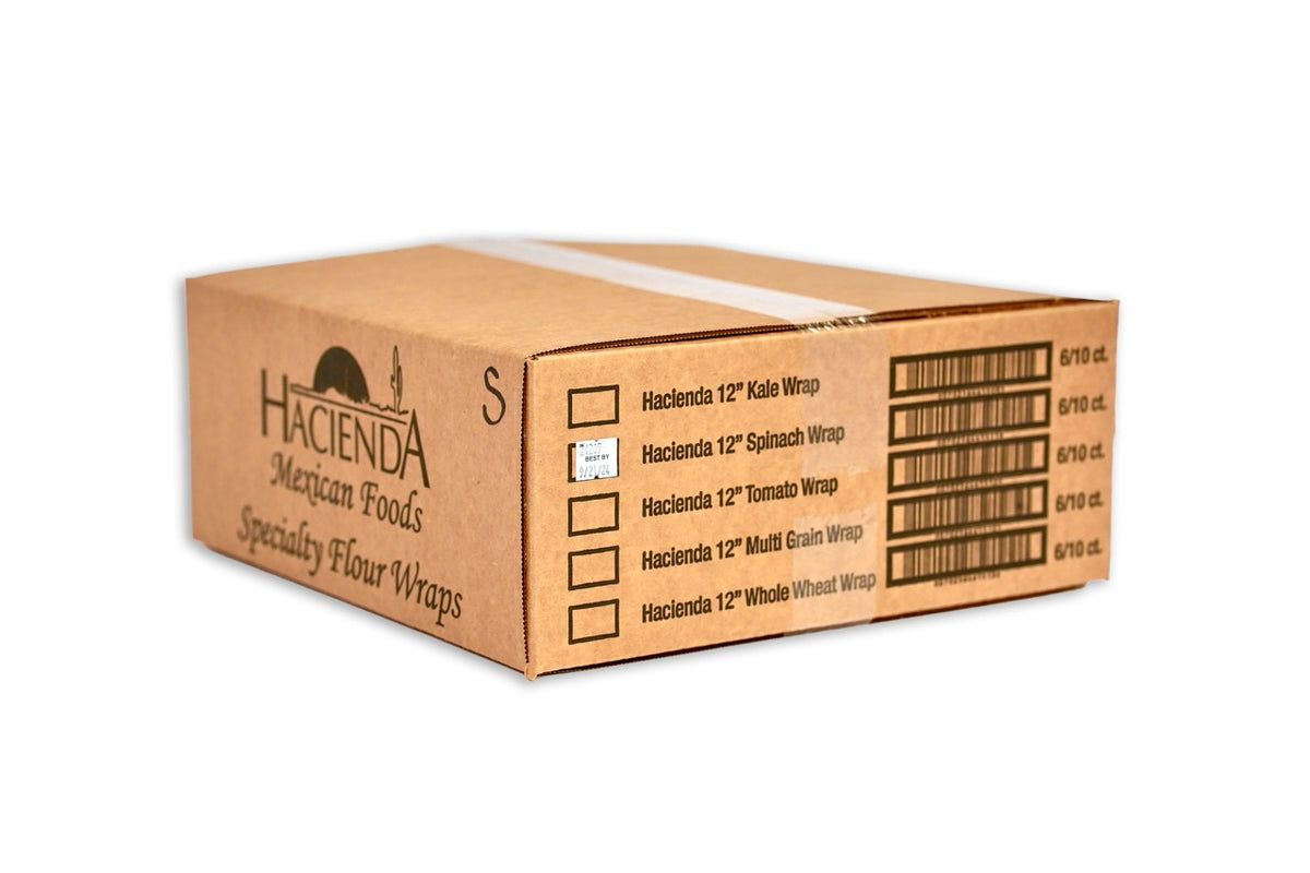 Hacienda Authentic 12 Inch Spinach Flour Tortillas, 10ct - Case of 12